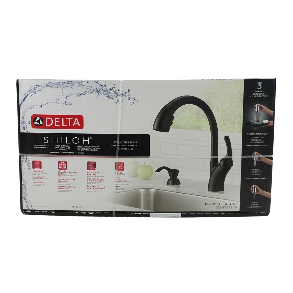 NEW Delta 19790Z-BLSD-DST Shiloh Single-Handle Kitchen Faucet - Black NEW SEALED